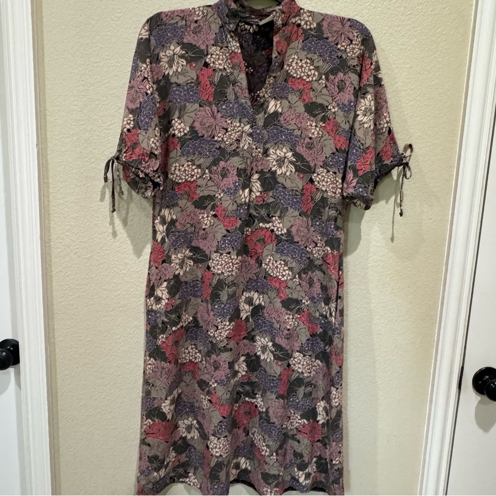 Vintage Nicole Miller for P.J. Walsh Floral Midi Dress Size L Pockets